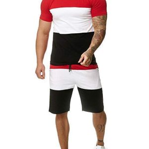 Outdoor Sports and Leisure Color Matching T Sleeve Mens Suit