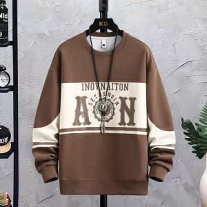 Mens Fashion Print Crew Neck Sweatshirt