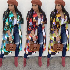 Women's Colorful Woolen Coat Fashion Lapel